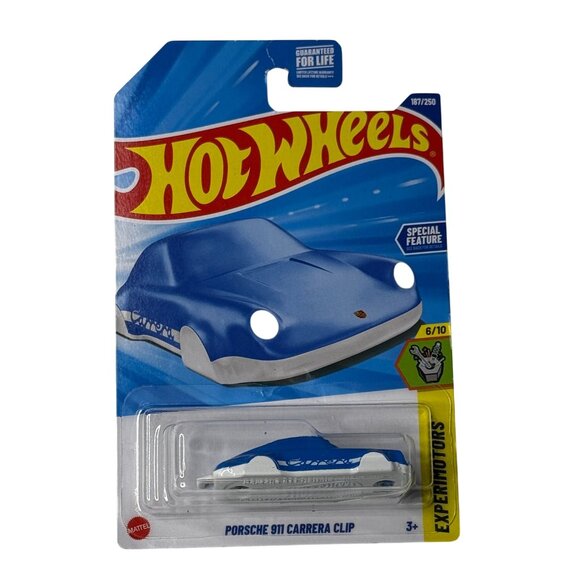 Hot Wheels Porsche 911 Carrera Clip • Exerimotors 6/10 • Blue White • New - Picture 1 of 7